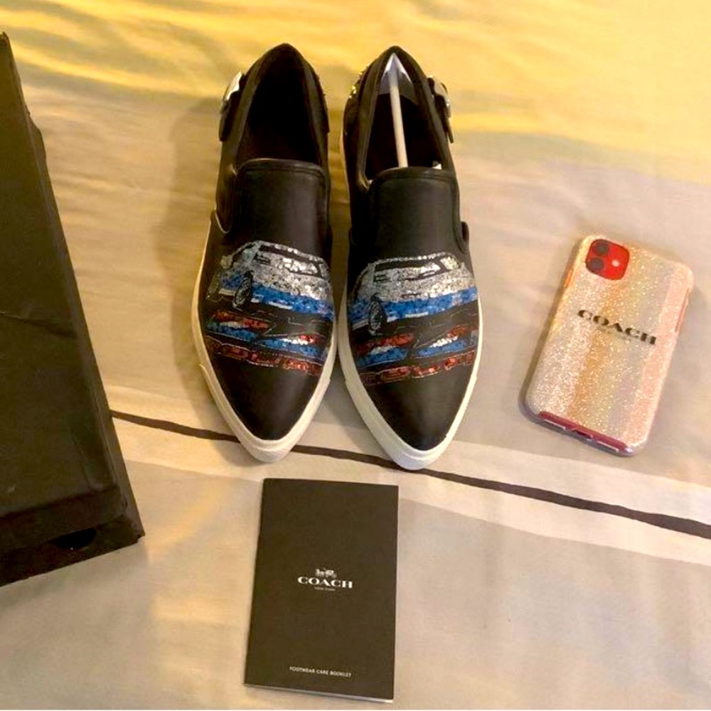 Coach C103 Sequins Race Car 🏎️ Sneakers Size 9 New in Box - Picture 4 of 8
